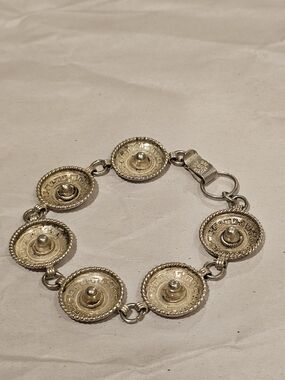 Vintage Mid-Century Mexican Sterling Silver 925 Sombrero Charm Bracelet – Signed